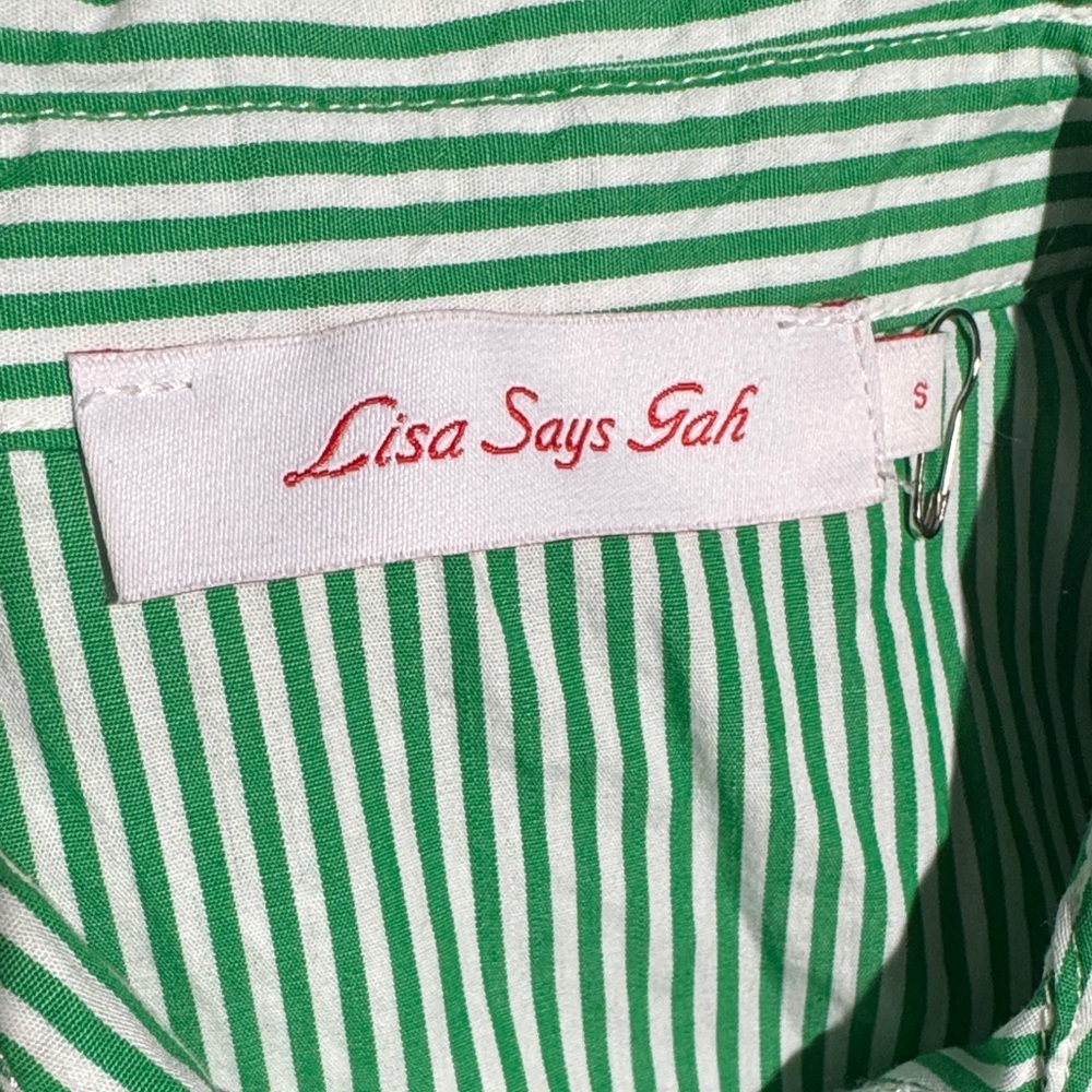 Lisa Says Gah Green and White Striped short set - Picture 6 of 10